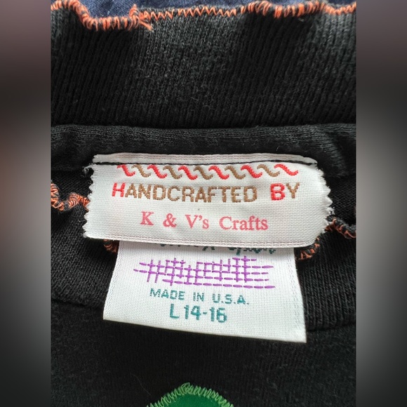 Vintage size large 14-16 Halloween jack o lantern shirt. Handcrafted by K&V. - Picture 4 of 7